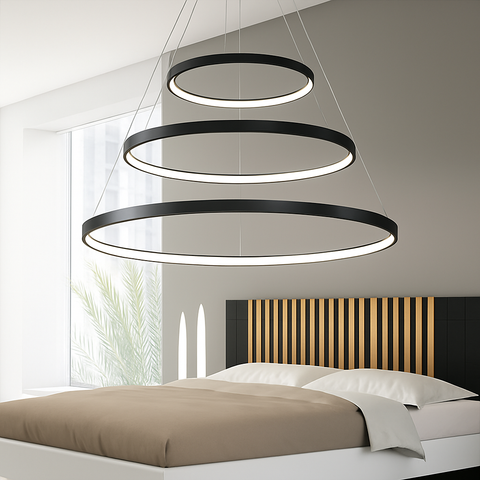 Interlocking LED Ring Chandelier for Dining Room and Foyer Lighting