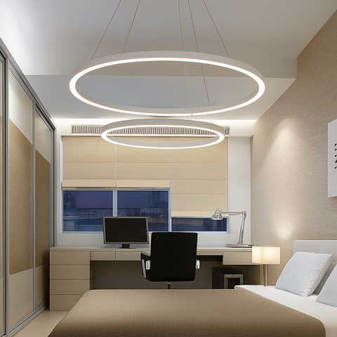 Interlocking LED Ring Chandelier for Dining Room and Foyer Lighting