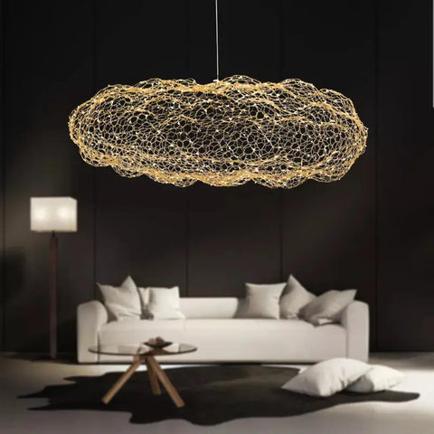 Metal Mesh Cloud Pendant Light for Modern Living and Dining Spaces