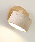 Rotatable Stone and Wood Wall Sconce for Reading — product view