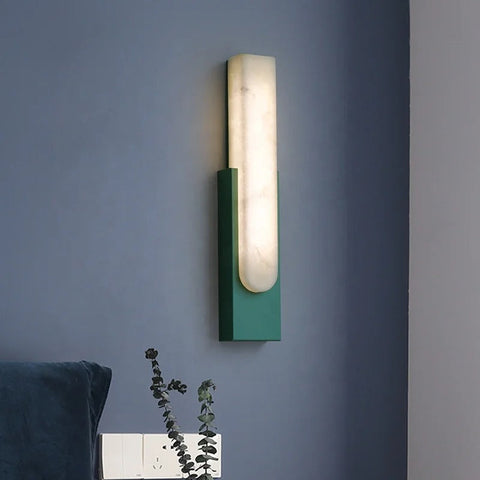 Modern Marble and Metal Wall Sconce for Hallway and Bedroom Lighting