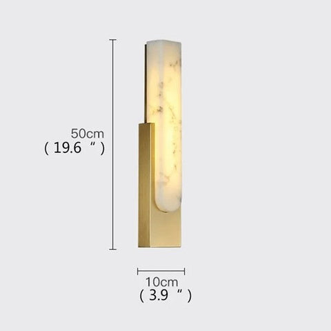 Modern Marble and Metal Wall Sconce for Hallway and Bedroom Lighting