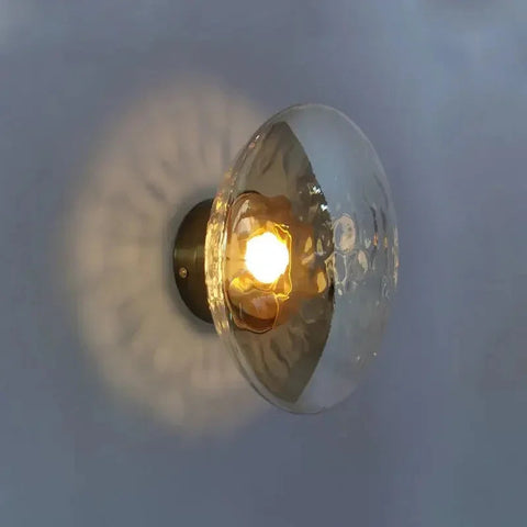 Modern Glass Globe Wall Lamp with Metal Frame, Nordic Style Sconce for Bedroom, Hallway and Living Room