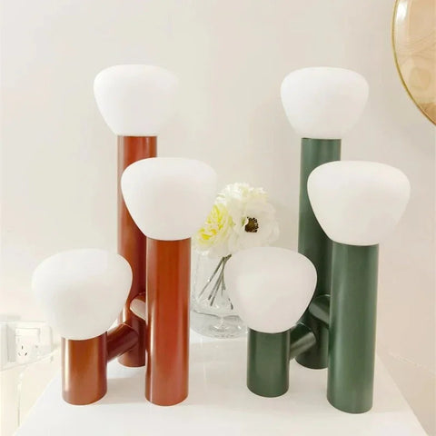 Modern Art Deco Table Lamp with Glass Shade