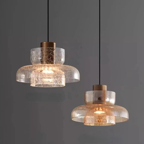 Crackled Glass Pendant Light for Kitchen Islands and Dining Rooms