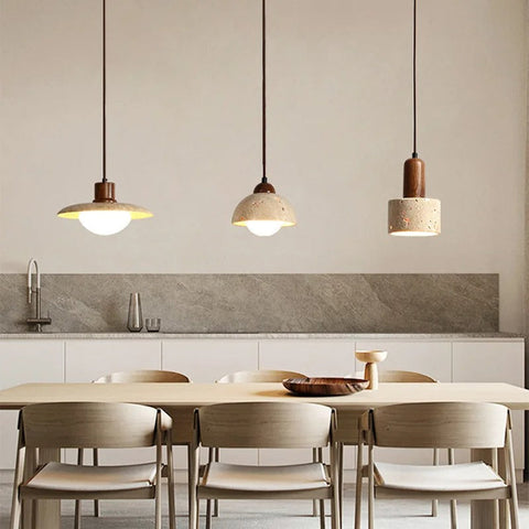 Natural Stone Pendant Light for Wabi-Sabi Kitchens and Dining Rooms