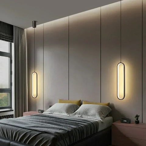 Minimalist Aluminum LED Pendant Light for Kitchen Islands and Bedsides