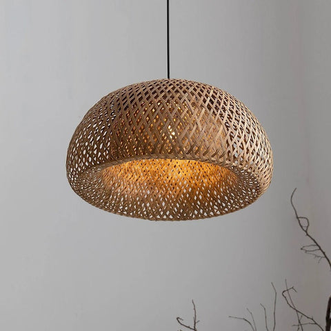 Woven Bamboo Ceiling and Pendant Light for Dining and Living Rooms