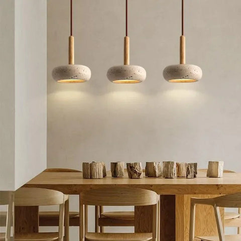 Natural Stone Pendant Light for Wabi-Sabi Kitchens and Dining Rooms