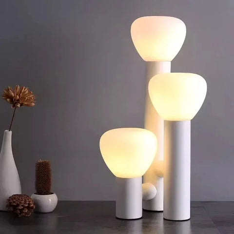 Modern Art Deco Table Lamp with Glass Shade