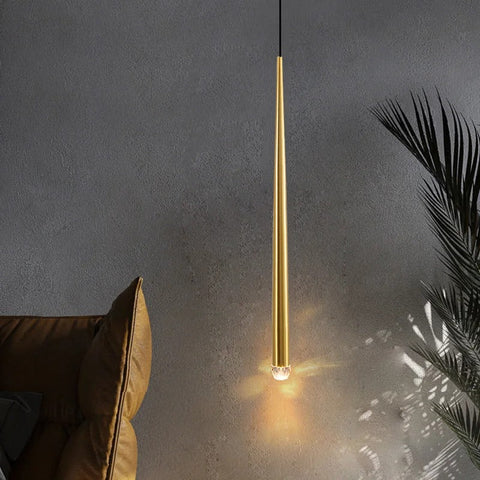 Slim Tube Pendant Light for Bedside and Kitchen Island Lighting