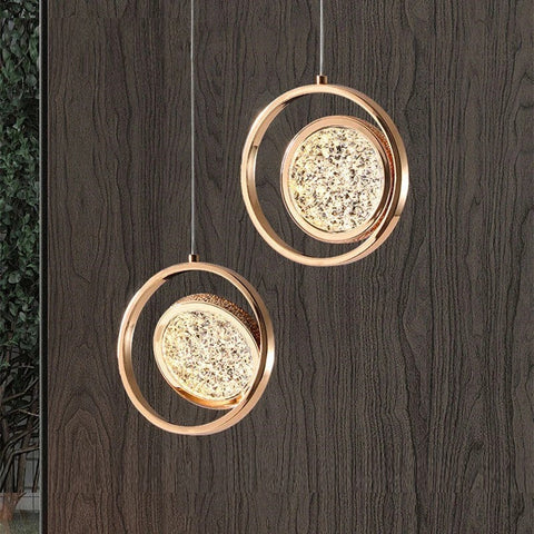 Textured Ring LED Pendant Light for Living and Dining Room Lighting