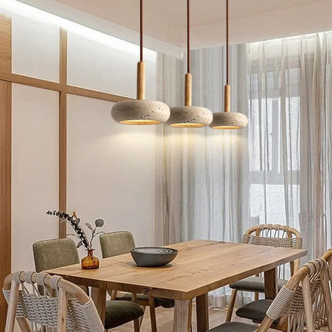 Natural Stone Pendant Light for Wabi-Sabi Kitchens and Dining Rooms