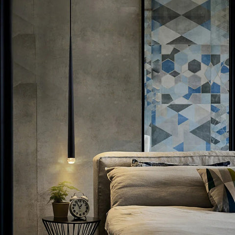 Slim Tube Pendant Light for Bedside and Kitchen Island Lighting
