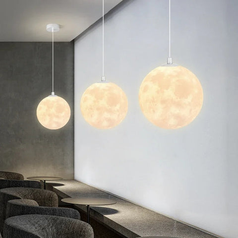 Moon Pendant Light for Children's Bedrooms and Playroom Lighting