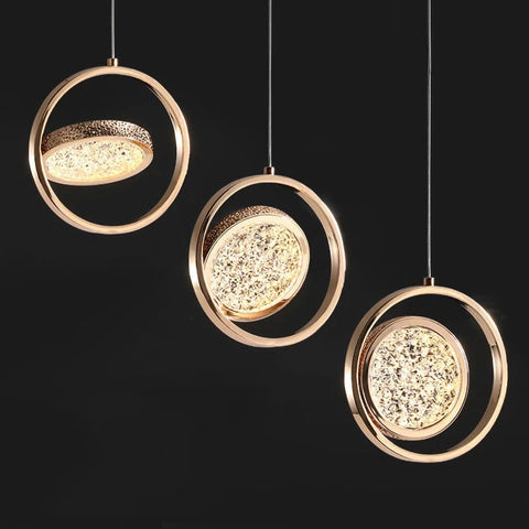 Textured Ring LED Pendant Light for Living and Dining Room Lighting