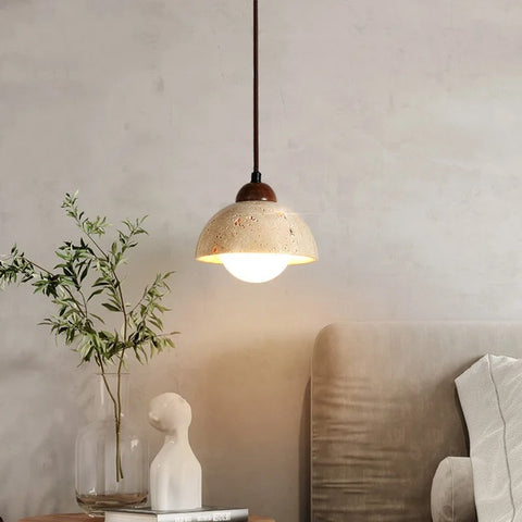 Natural Stone Pendant Light for Wabi-Sabi Kitchens and Dining Rooms