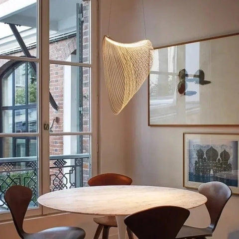 Sculptural Wood Pendant Light for Wabi-Sabi Dining and Living Rooms