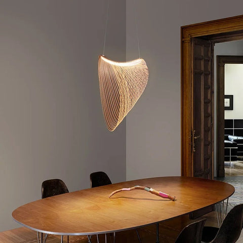 Sculptural Wood Pendant Light for Wabi-Sabi Dining and Living Rooms