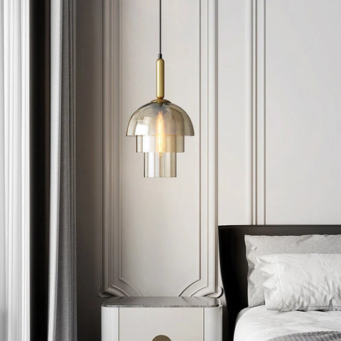 Smoked Glass Pendant Light for Kitchen Island and Dining Lighting