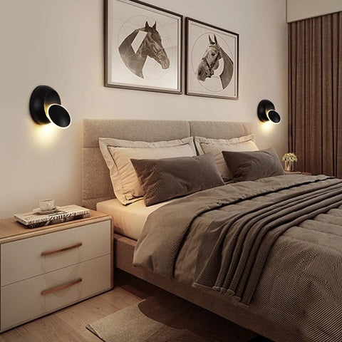 Rotating Round LED Wall Sconce for Hallway and Stair Accent Lighting