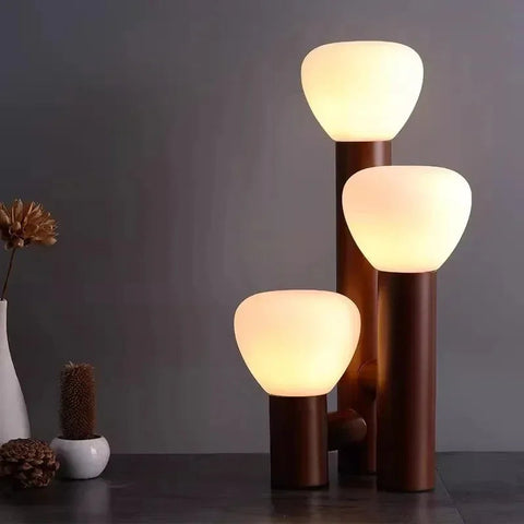 Modern Art Deco Table Lamp with Glass Shade