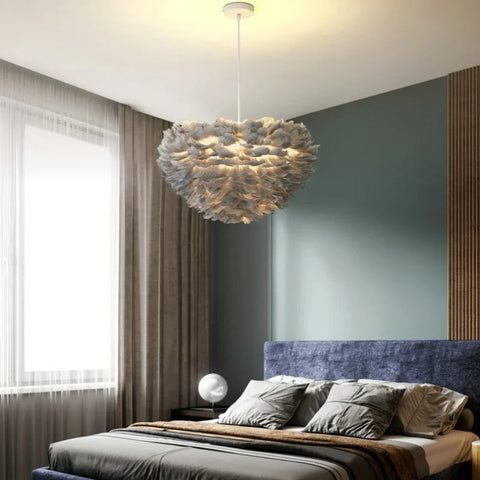 Feather Globe Pendant Light for Bedrooms, Nurseries, and Living Rooms
