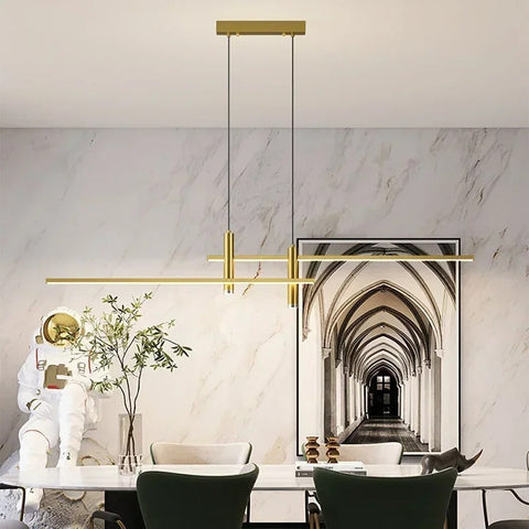 Linear LED Pendant Light with Spotlights for Kitchens and Dining Tables