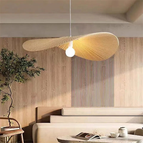 Fabric Capeline Pendant Light for Wabi-Sabi Bedrooms and Dining Rooms