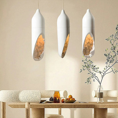 Wabi-Sabi Resin Pendant Light for Kitchen and Dining Room Lighting