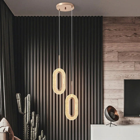 Textured Ring LED Pendant Light for Living and Dining Room Lighting