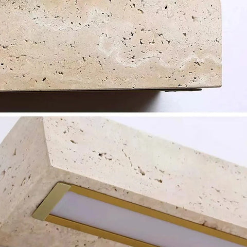 Wall Light with Travertine Bar and Linear Downlight