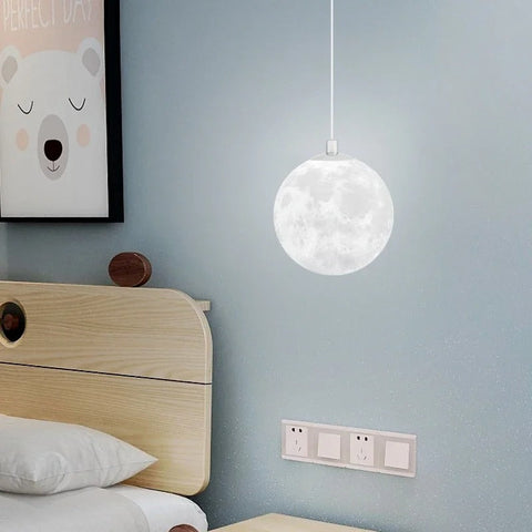 Moon Pendant Light for Children's Bedrooms and Playroom Lighting