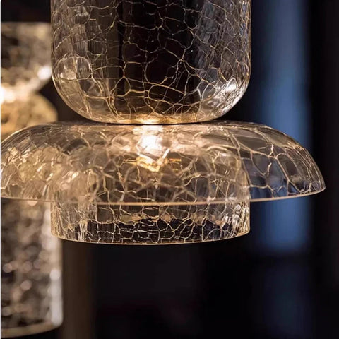 Crackled Glass Pendant Light for Kitchen Islands and Dining Rooms