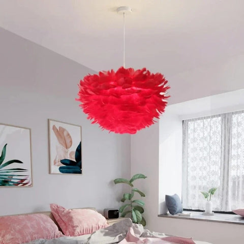 Feather Globe Pendant Light for Bedrooms, Nurseries, and Living Rooms