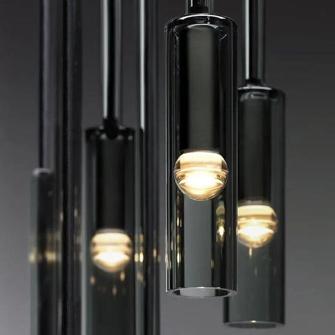 Smoked Glass Bottle Pendant Light for Kitchen Islands and Bedside Use