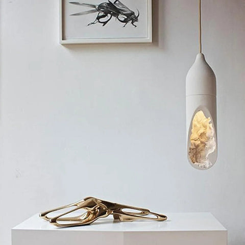 Wabi-Sabi Resin Pendant Light for Kitchen and Dining Room Lighting