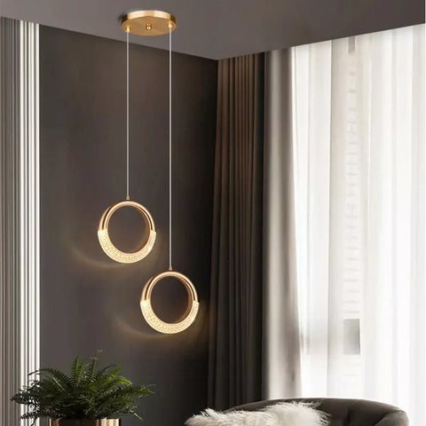 Textured Ring LED Pendant Light for Living and Dining Room Lighting