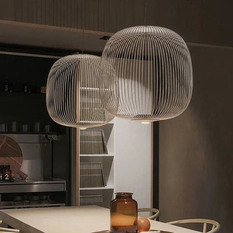 Airy Metal Cage Pendant Light for Modern Dining and Living Rooms