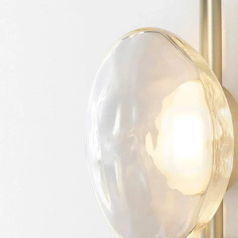 Modern Glass Globe Wall Lamp with Metal Frame, Nordic Style Sconce for Bedroom, Hallway and Living Room