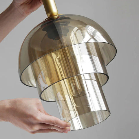 Smoked Glass Pendant Light for Kitchen Island and Dining Lighting