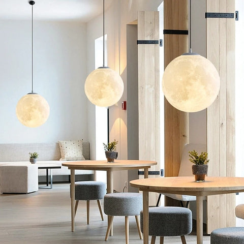 Moon Pendant Light for Children's Bedrooms and Playroom Lighting