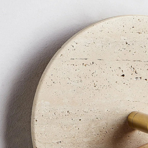 Wall Light with Rotatable Travertine Disc