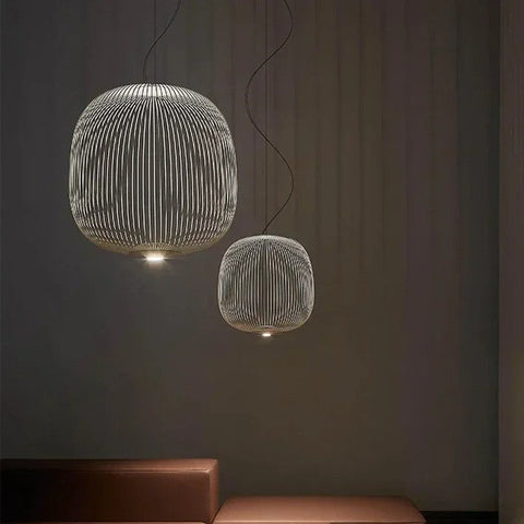 Airy Metal Cage Pendant Light for Modern Dining and Living Rooms