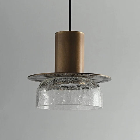 Crackled Glass Pendant Light for Kitchen Islands and Dining Rooms