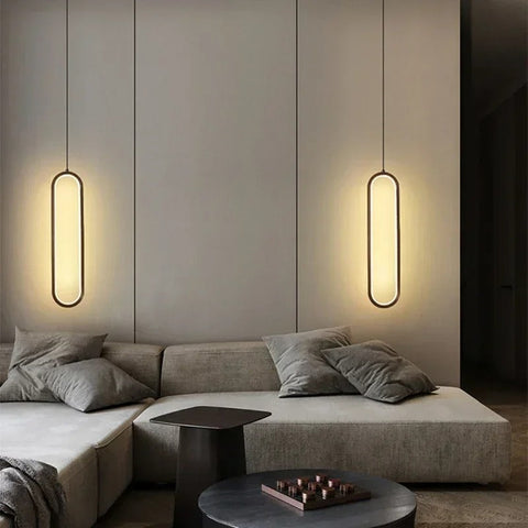 Minimalist Aluminum LED Pendant Light for Kitchen Islands and Bedsides