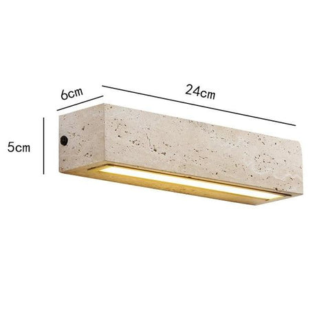 Wall Light with Travertine Bar and Linear Downlight