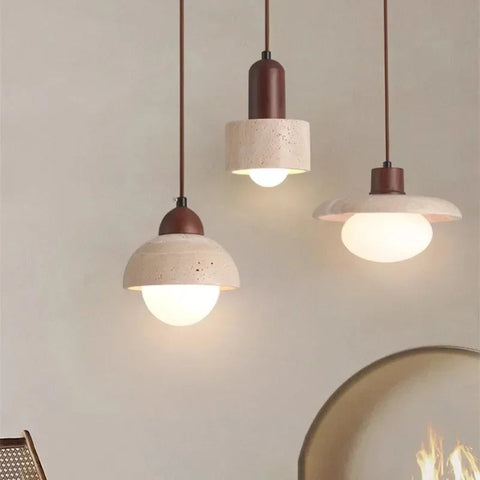 Natural Stone Pendant Light for Wabi-Sabi Kitchens and Dining Rooms