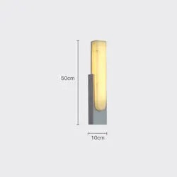 Modern Marble and Metal Wall Sconce for Hallway and Bedroom Lighting