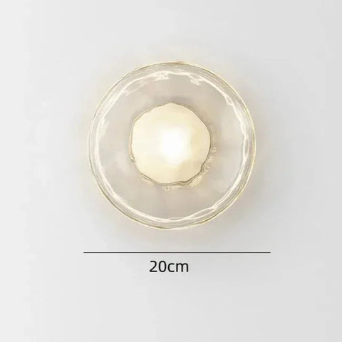 Modern Glass Globe Wall Lamp with Metal Frame, Nordic Style Sconce for Bedroom, Hallway and Living Room